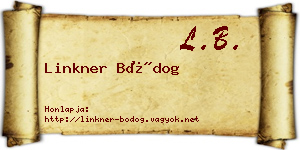 Linkner Bódog névjegykártya